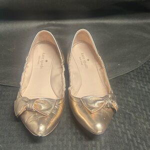 Kate Spade Rose Gold Metallic Flats Elegant Design
